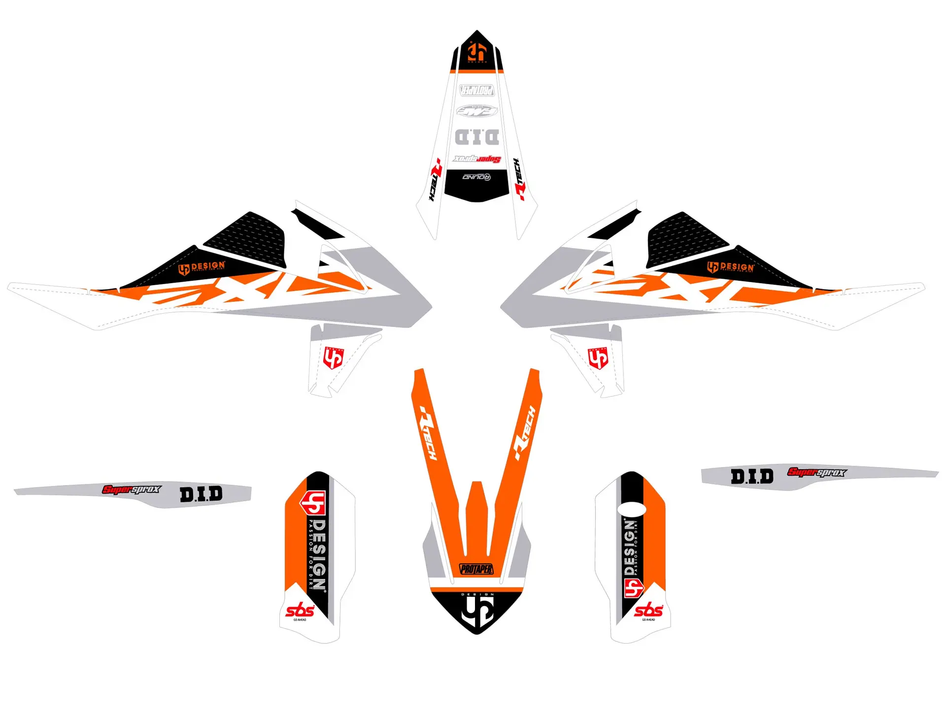 UP ROUND ڈیکوریشن کٹ KTM EXC / EXC-F (2012-2013) اورنج