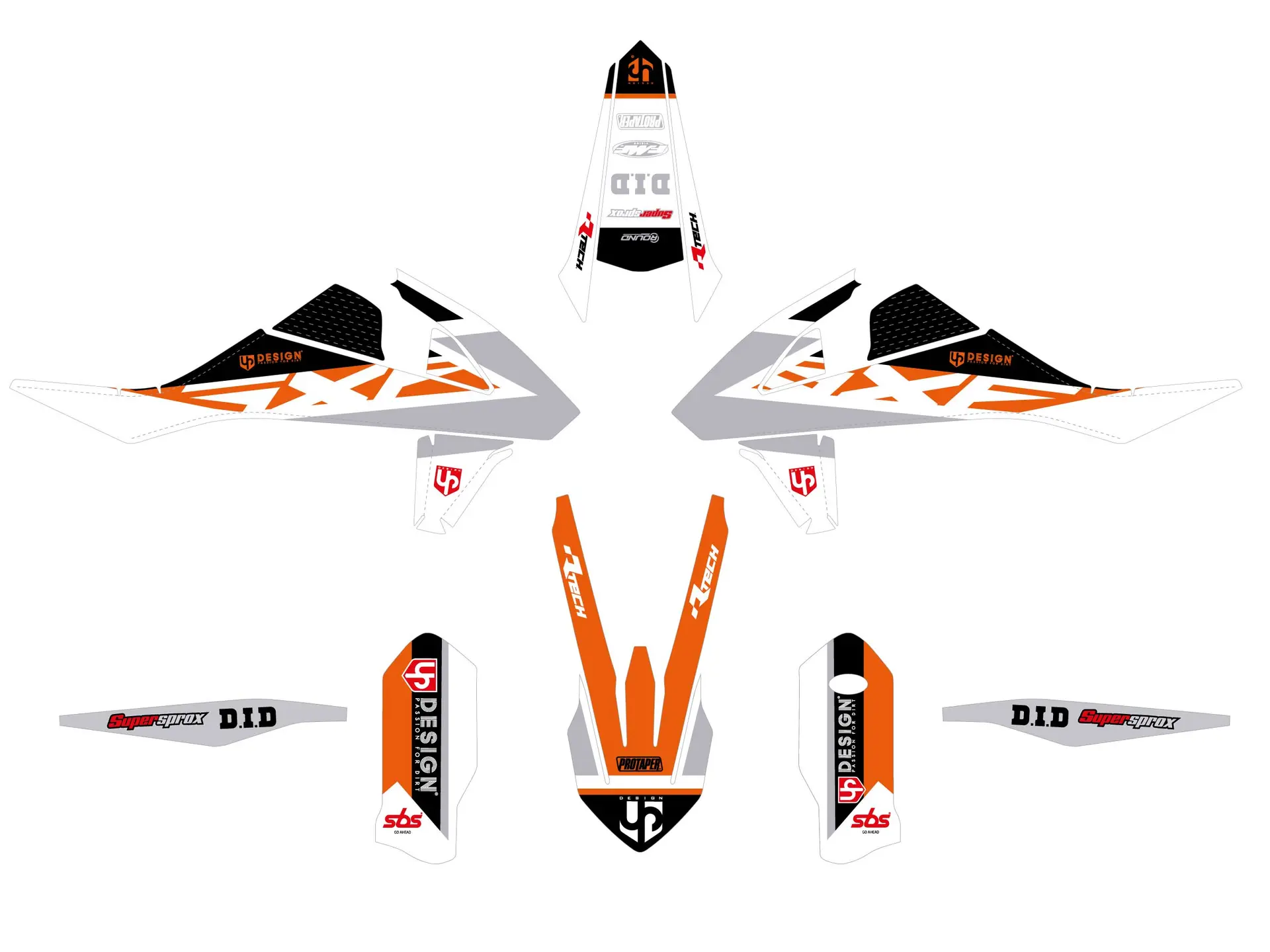 Kit Déco UP ROUND KTM SX / SX-F 2008-2010 Orange