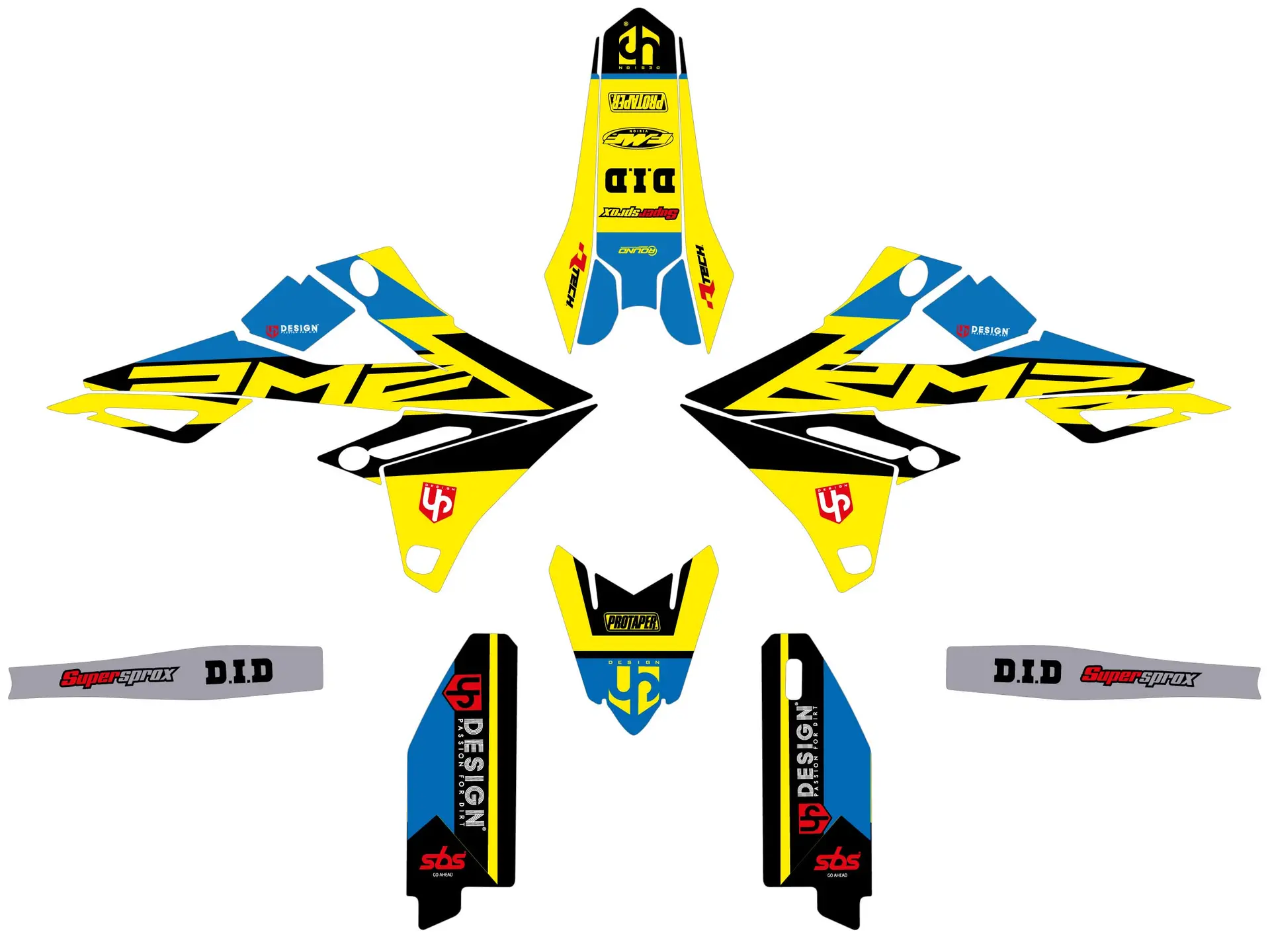 Dekoracinis komplektas UP ROUND SUZUKI RMZ 450 (2018-2022) Geltonas