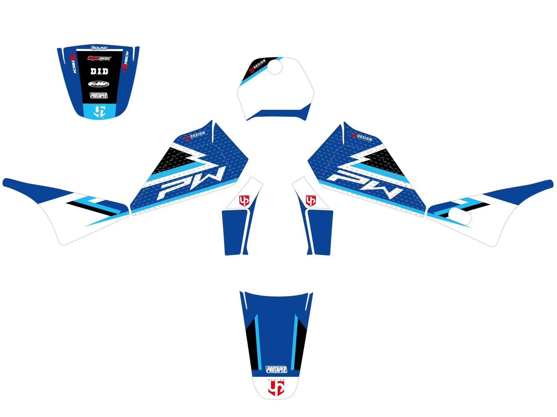 Kit de Adesivos UP ROUND YAMAHA PW 80 (1983-2012) Azul