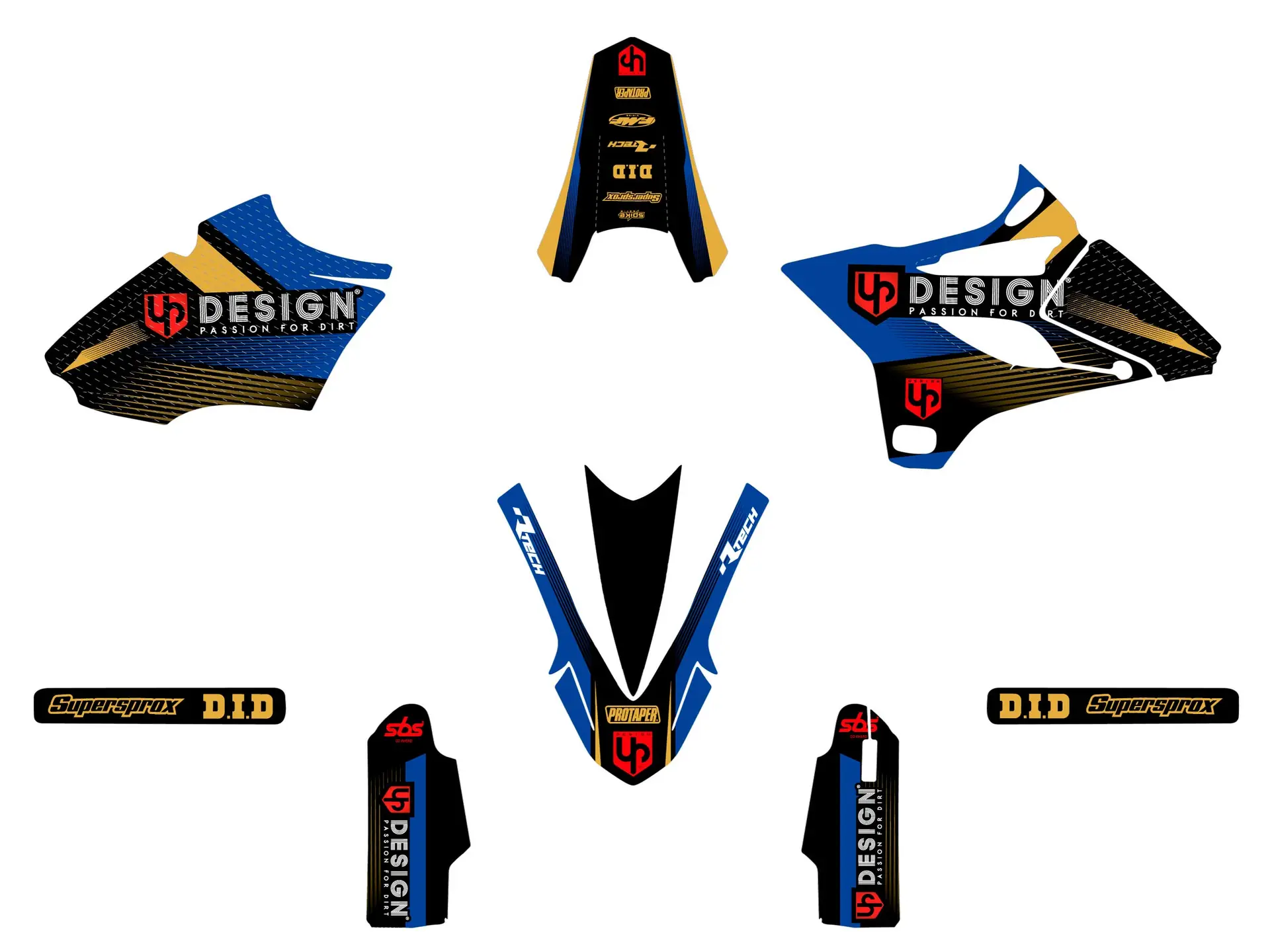 UP SPIKE YAMAHA YZ 85 (2019-2021) Schwarz-Blau Dekorsatz