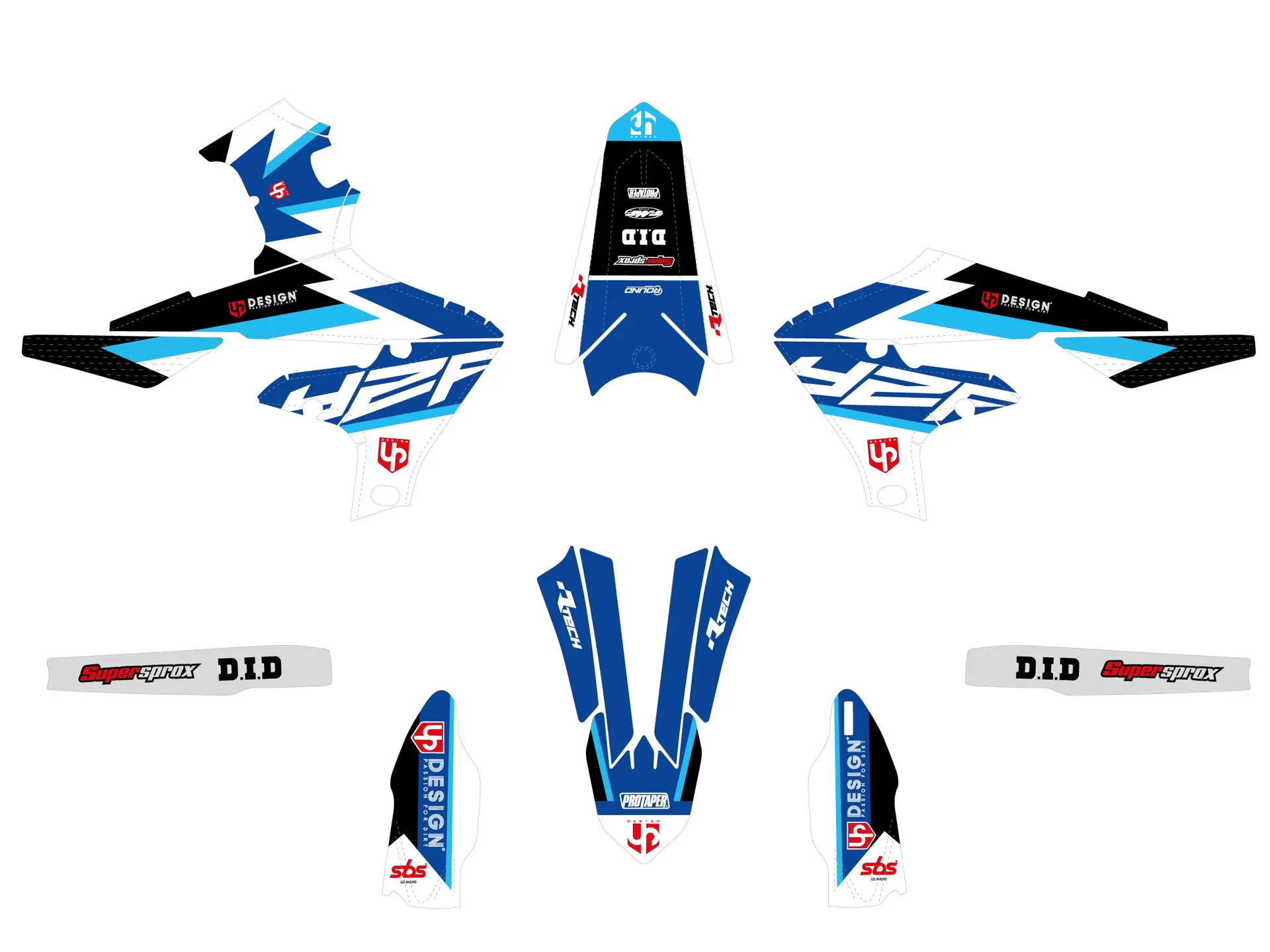ڈیکل کٹ UP ROUND Yamaha YZ 250 F 2019-2022 نیلا