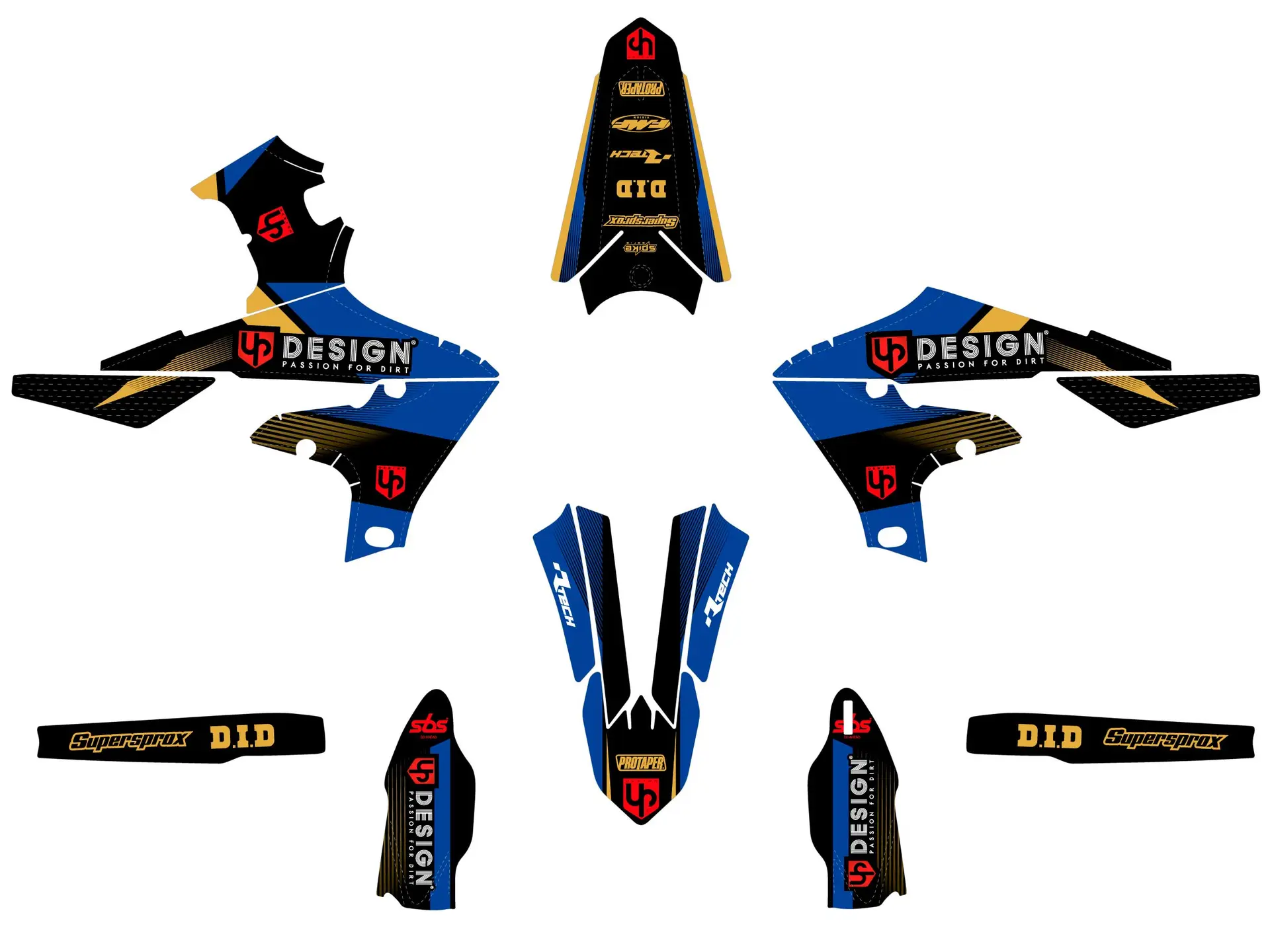 Kit Déco UP SPIKE YAMAHA YZ 450 F (2018-2022) Noir-Bleu
