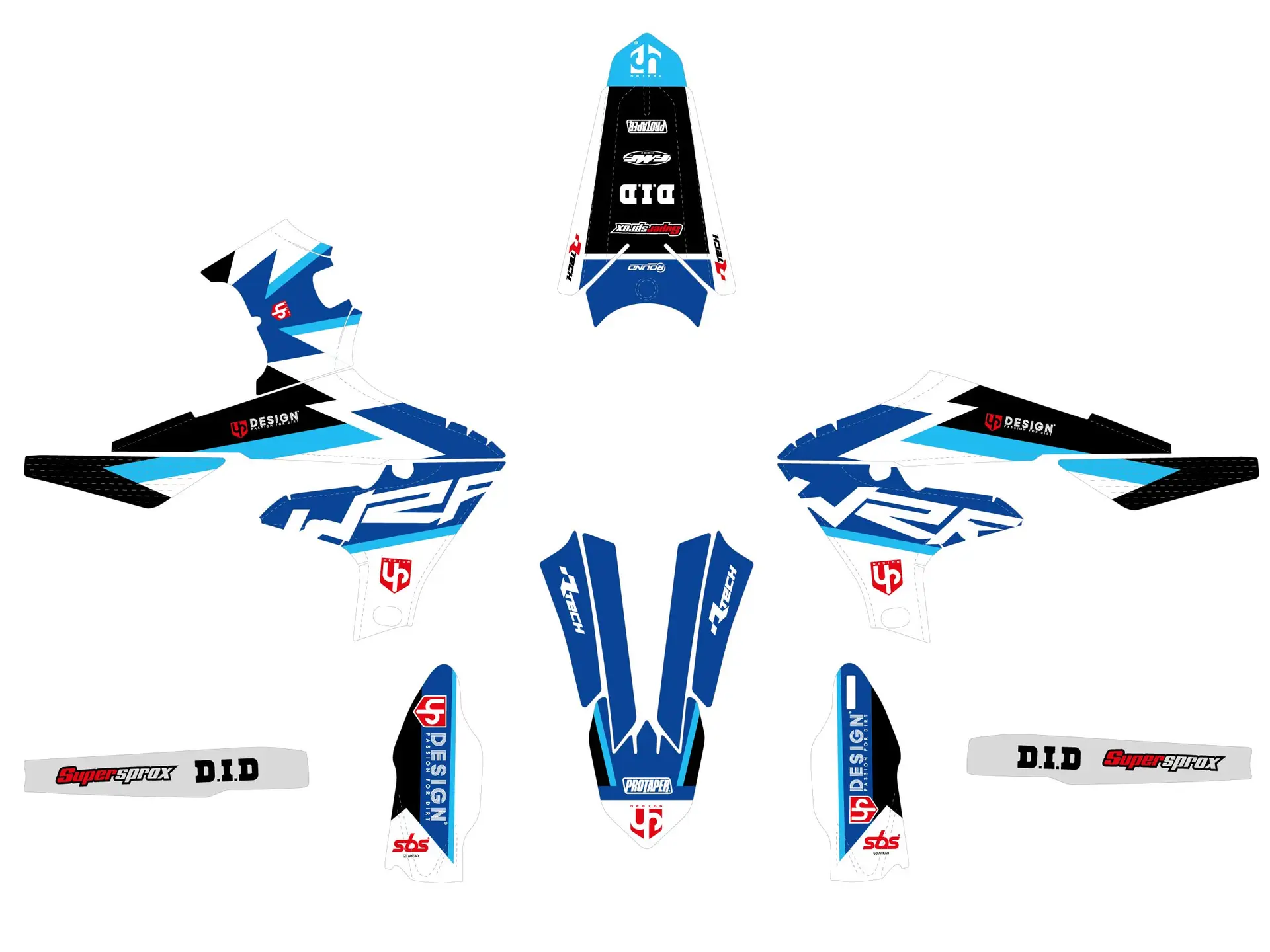 UP ROUND YAMAHA WR 250 F (2020-2022) 블루 데코 키트