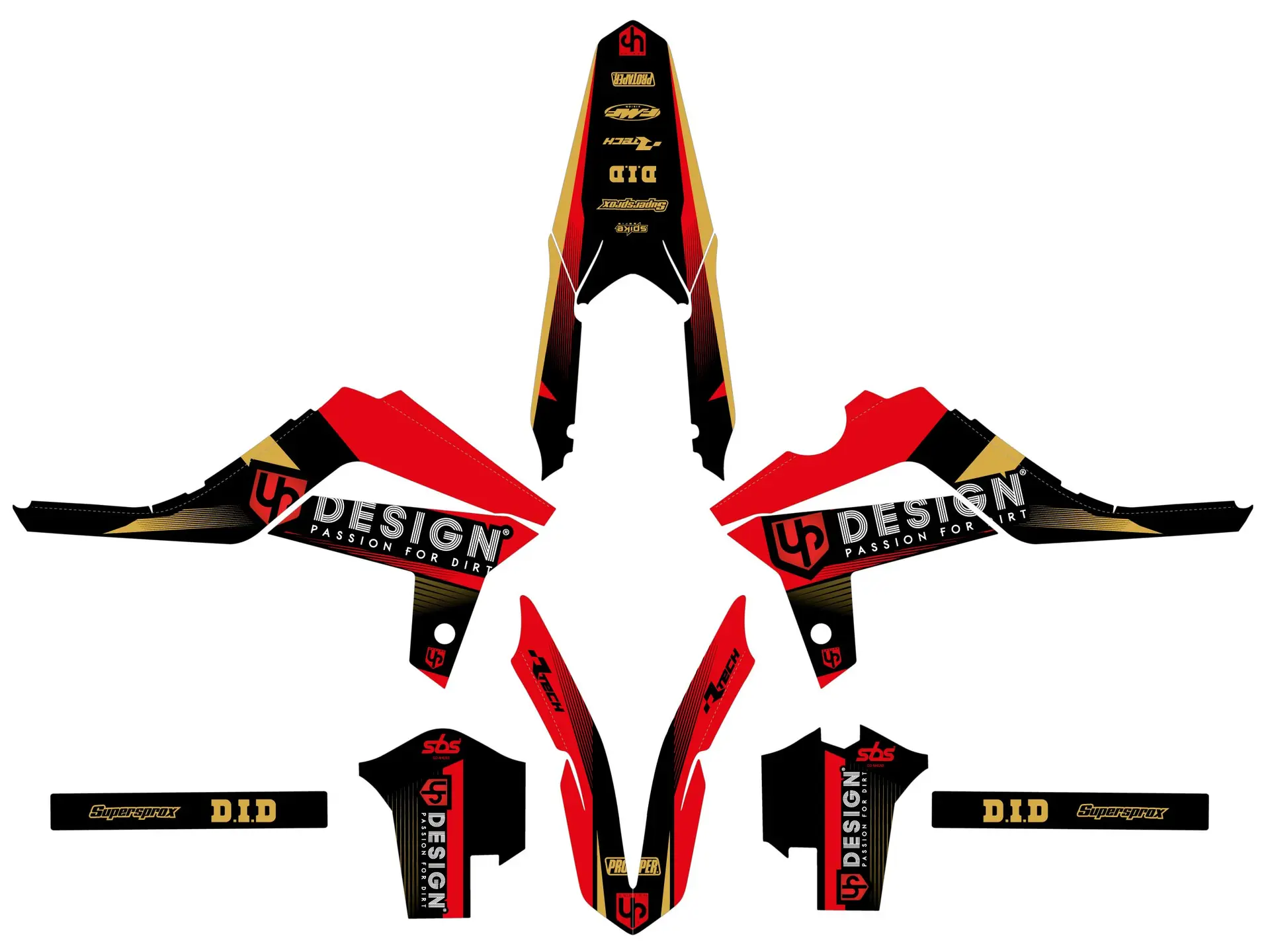 UP SPIKE デカールキット GASGAS EC 2012 ブラック-レッド