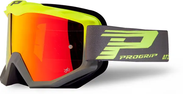 Masque PROGRIP Atzaki Mirror Two 3201 Jaune Fluo/Gris