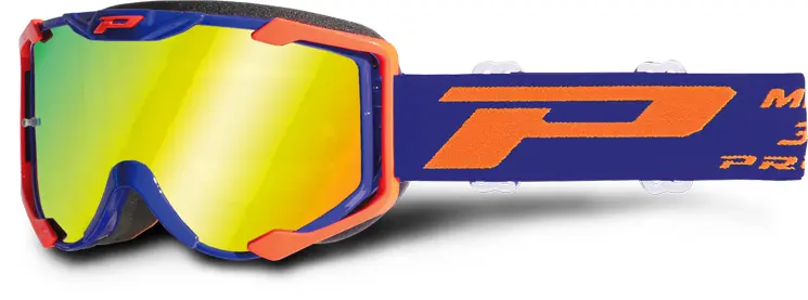 Masque PROGRIP Menace Mirror Two 3400 Orange Fluo/Bleu