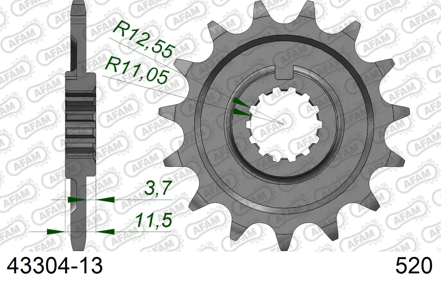 AFAM #520 43304-13 스프로킷