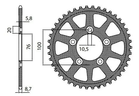 B-One 530 5-5216-45 Sunstar 스프로킷