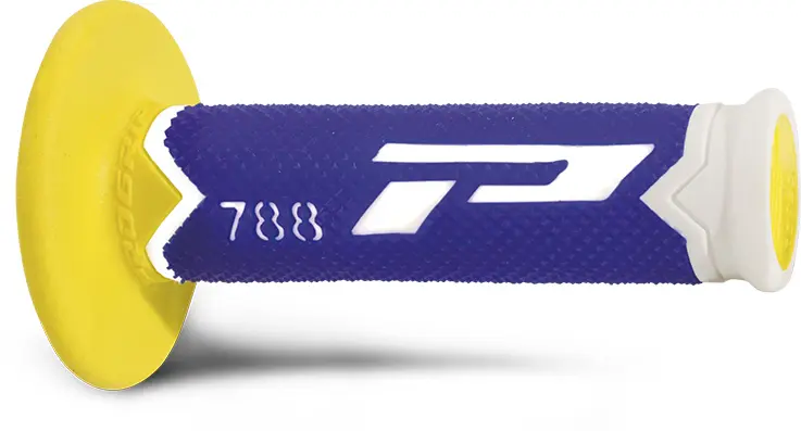 غطاء مقبض Progrip 788 ثلاثي الكثافة إصدار خاص أبيض-أزرق-أصفر 115 ملم مغلق — المنظر 2