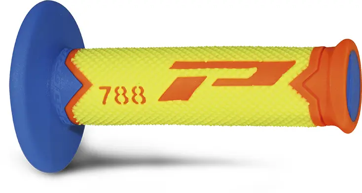 Revêtement de poignée Progrip 788 triple densité special edition fluo orange-jaune-bleu 115 mm (paire)