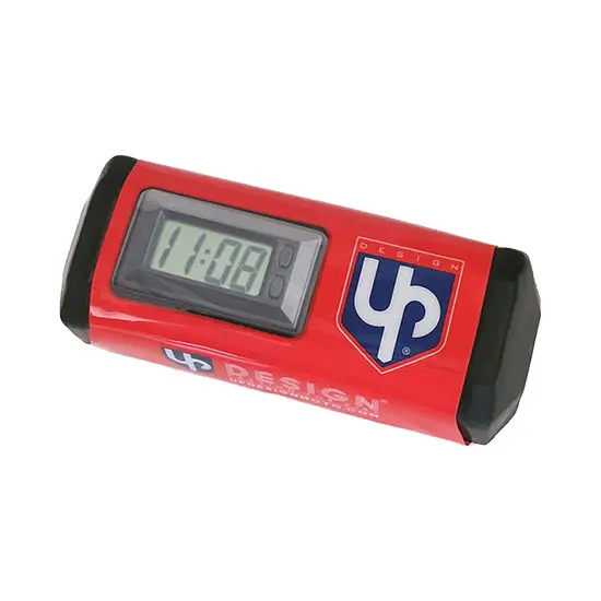 Mousse de guidon UP Design avec horloge intégrée rouge