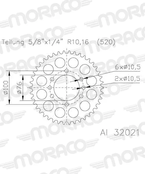 アルミニウムスプロケット TT Suzuki 520 45歯 Esjot