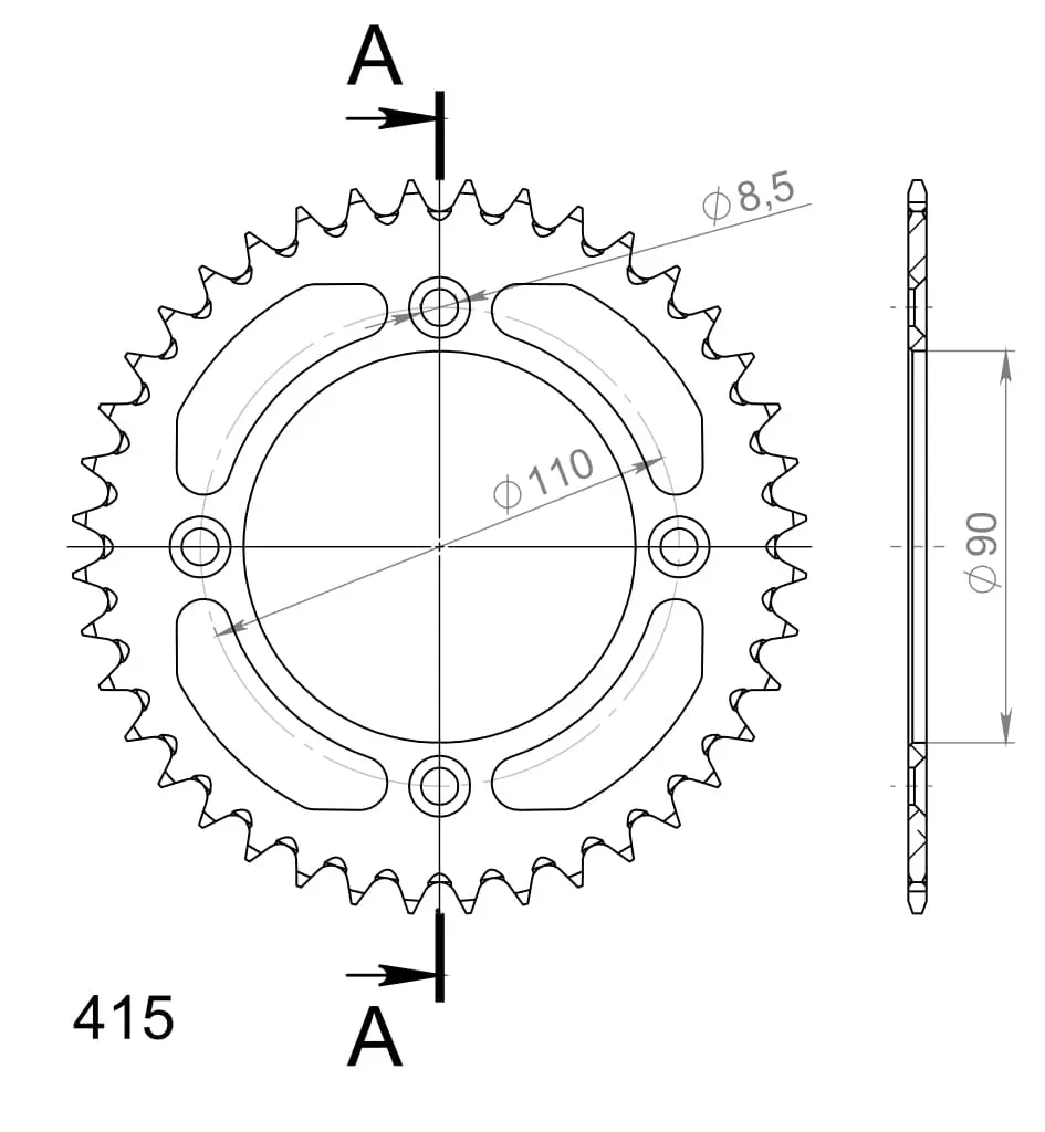 Hliníková řetězová korunka Supersprox RAL-452:40 51-12013-40