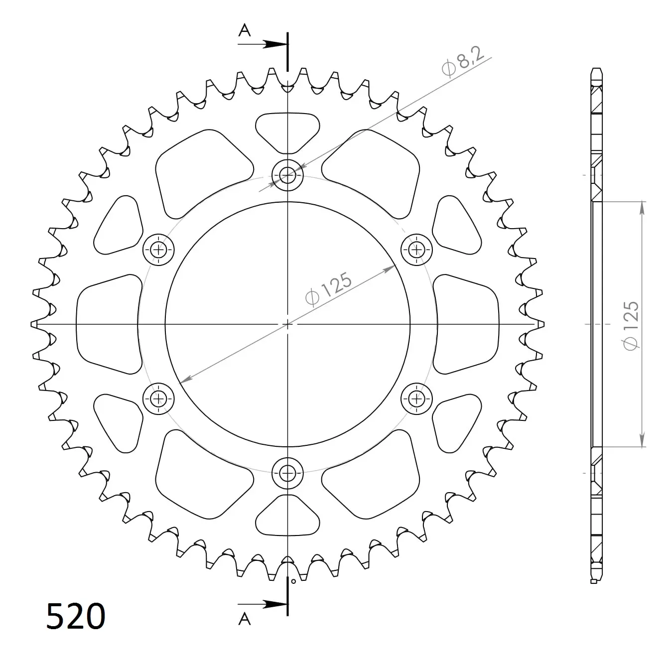 Couronne aluminium SUPERSPROX RAL-8000:50 rouge