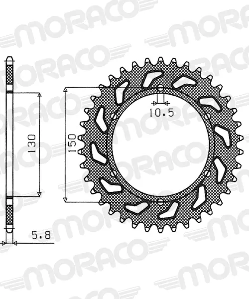 Corrente aço TT Honda-Yamaha 520 50 dentes Esjot similar a JTR245/2
