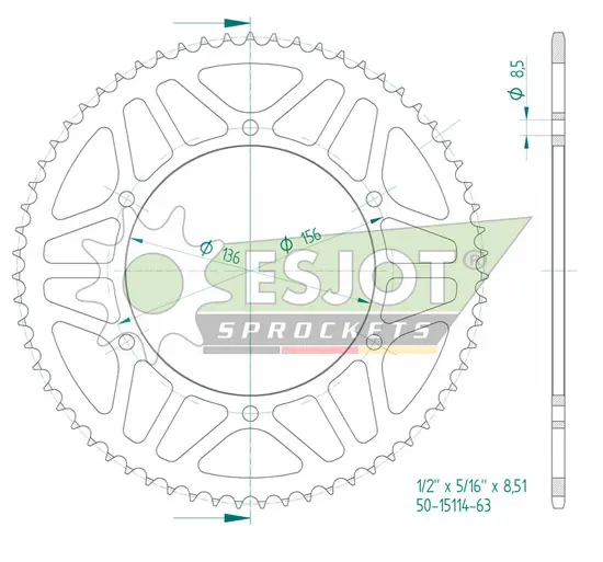 Ozubené koleso SUPERSPROX 50-15114-63 53104K-63