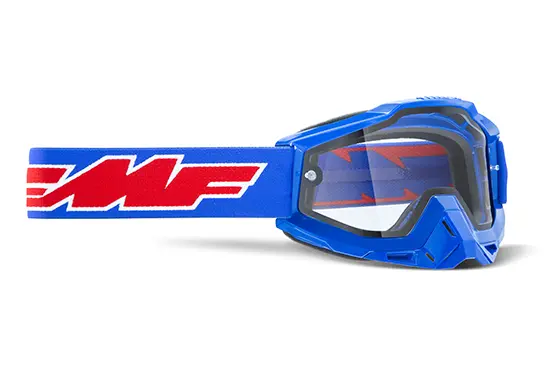 Masque FMF Powerbomb Enduro Rocket Blue - Écran Transparent
