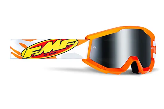 FMF Powercore Jugend-Maske Assault Grau Spiegelvisier Silber