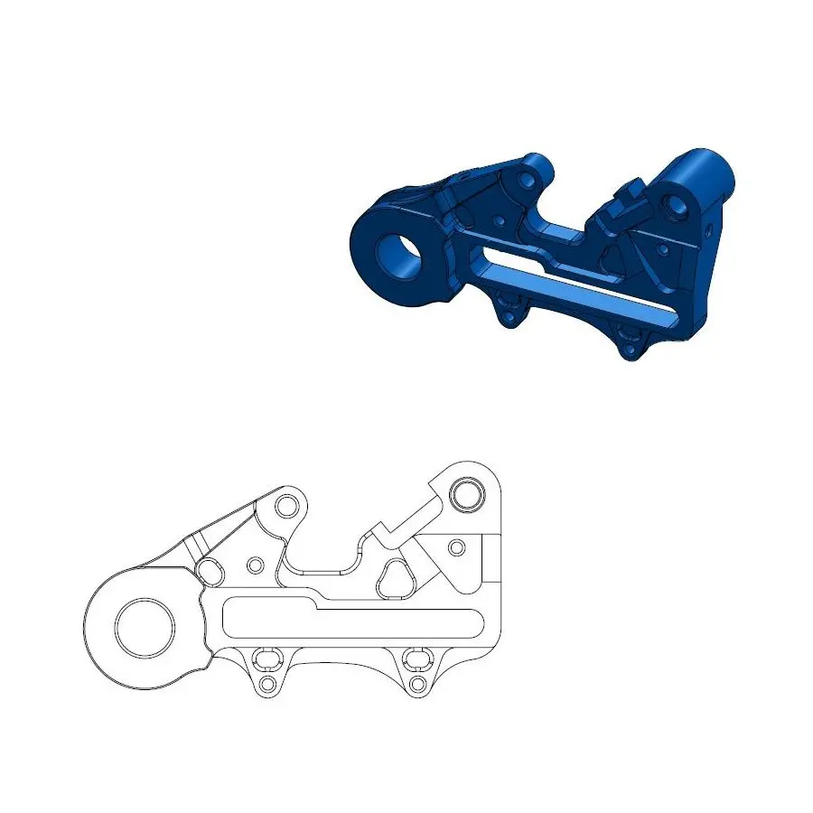 Support arrière Offroad MM 220 HVA bleu avec adaptateur axe enduro