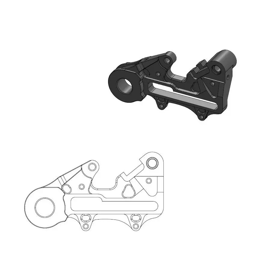 Adaptateur étrier arrière MOTO-MASTER KTM Factory 220mm noir (incl. adaptateur axe enduro)