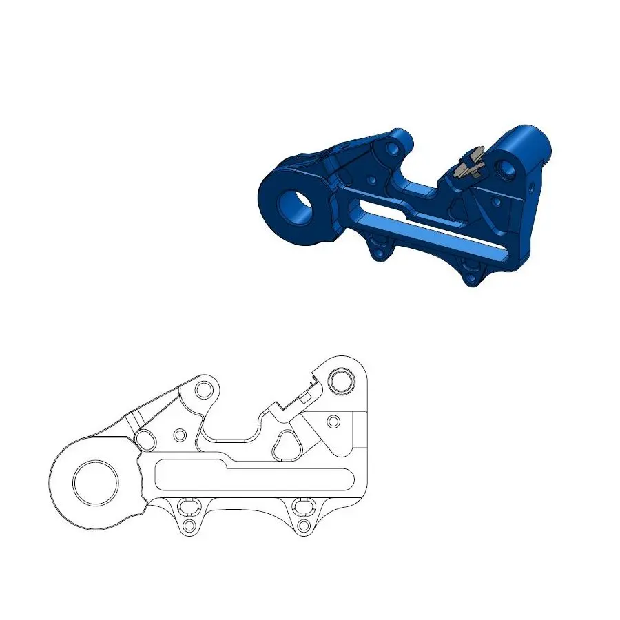 Bremszangen-Adapter Hinterrad Offroad MM 220 HVA blau Moto-Master