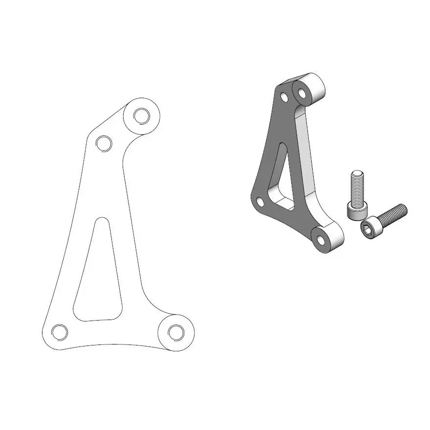 Adaptateur étrier MOTO-MASTER Support Offroad MM SM Racing 320 mm TM
