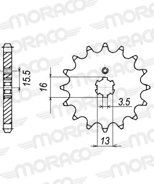 Πινιόν Esjot 428 13 δοντιών TT Suzuki-Yamaha JTF542