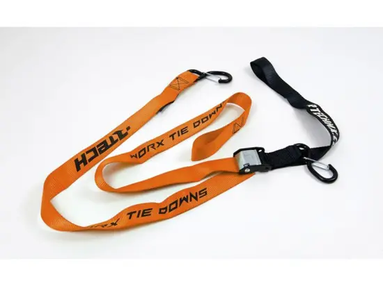 Sangle moto Sélection P2R à boucle automatique avec mousqueton orange 38 mm x 2,1 m (resistance 550 kg) - Vendu par paire