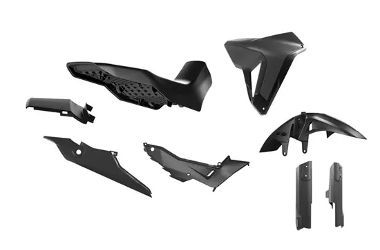 Kit plastique 7 pièces R'TECH Honda Transalp 750 2023-2025 noir