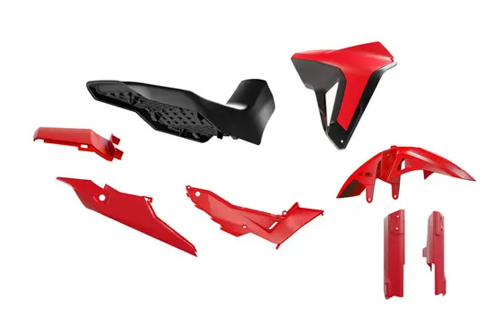 Kit plastique 7 pièces R'TECH Honda Transalp 750 23-25 Rouge