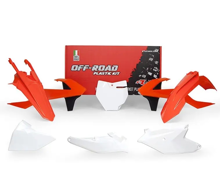 Plastic kit 6-delig R'TECH oranje, wit, zwart