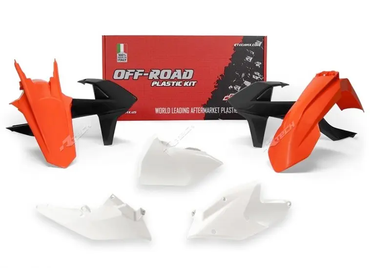 Kit plastique 5 pièces R'TECH orange, noir, blanc