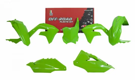 Kit plastique 6 pièces avec protection fourche Kawa R'TECH vert