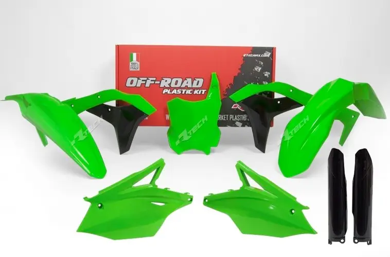Kit plastique R'TECH Kawasaki vert fluo