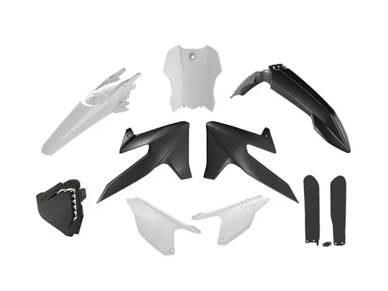 Kit plastique 7 pièces R'TECH Noir/Blanc TRIUMPH
