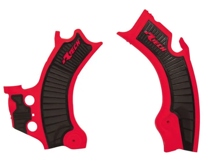 Protection de cadre bi-matière Rouge/Noir R'TECH