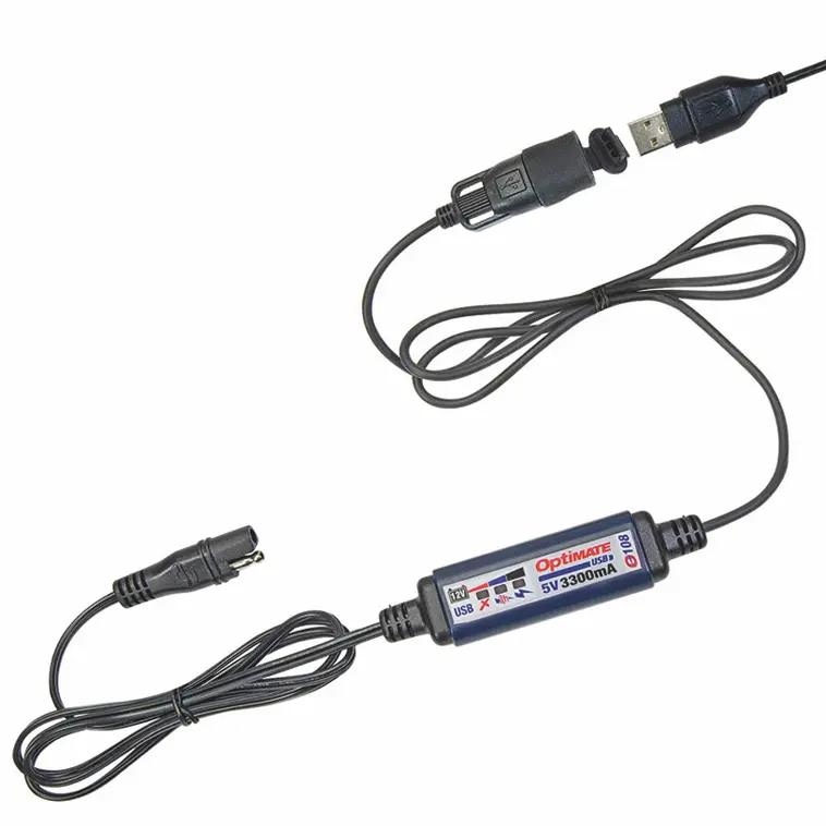 TECMATE O-108 Chargeur USB via SAE avec prolongateurs