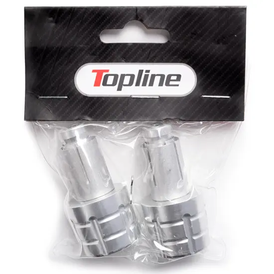 Lenker-Endkappen Alu Topline 13-17 mm Silber