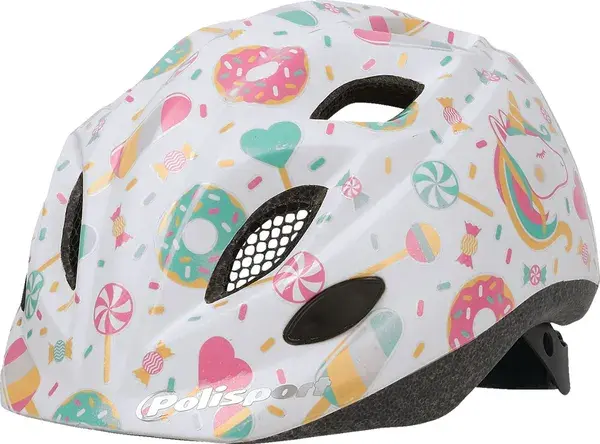 Polisport Lollipops 화이트-로즈 48-52 cm 다이얼 장착 아동용 자전거 헬멧