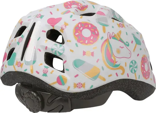 Kinderfahrradhelm Polisport Lollipops Weiß-Rosa Größe 48-52 cm mit Drehknopf — Ansicht 2