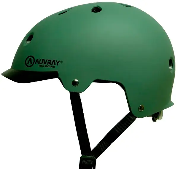 Fahrradhelm Erwachsene Auvray Urban khaki mit integrierter Beleuchtung Größe 54-58