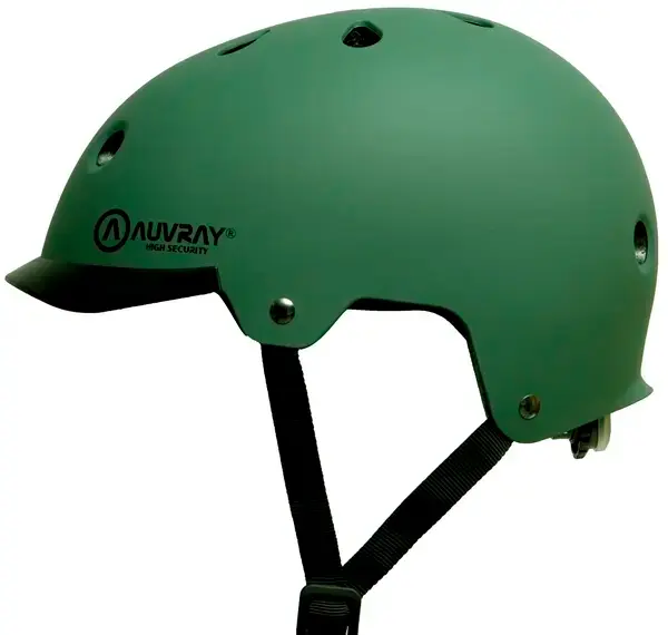 Fahrradhelm für Erwachsene Auvray Urban khaki mit integrierter Beleuchtung Größe 58-61