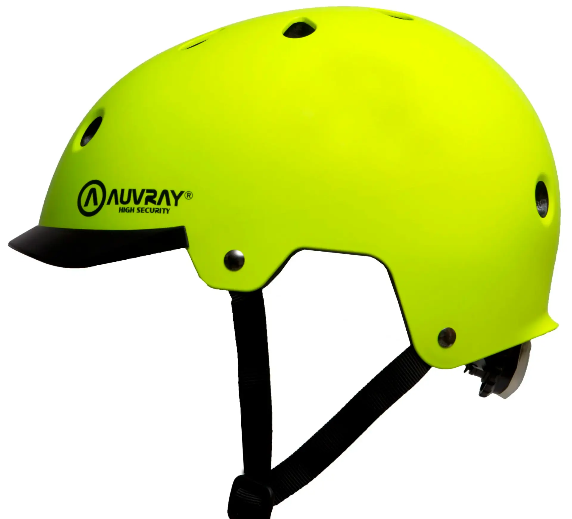 Fahrradhelm für Erwachsene Auvray Urban gelb fluoreszierend mit integrierter Beleuchtung Größe 58-61