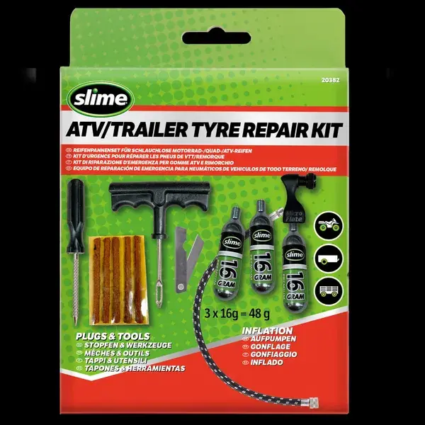 タイヤ修理キット Slime CO2カートリッジ付き