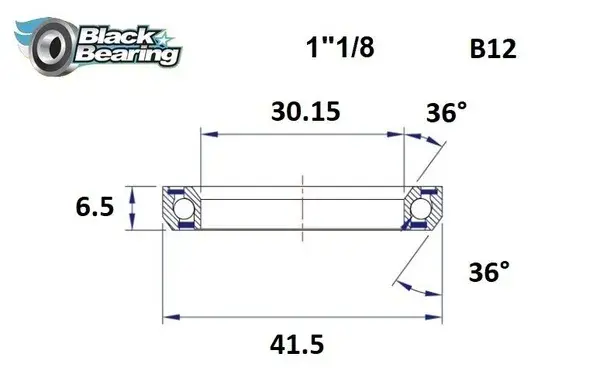 Federführungslager BLACK BEARING HB 30.15X41.5X6.5MM 36°/36°