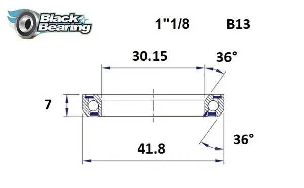 Ρουλεμάν κεφαλής Black Bearing B13 - 30,15 x 41,8 x 7 mm 36°x36°