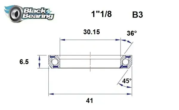 Лагер BLACK BEARING HB 30.15X41X6.5MM 36°/45°