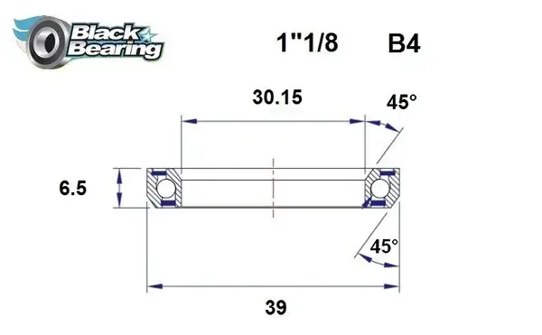 BLACK BEARING HB 30.15X39X6.5MM 45°/45°