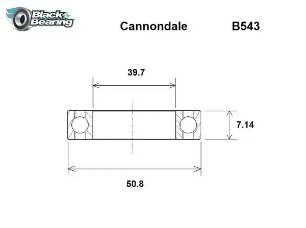 Black Bearing Lager Cannondale Steuersatz 39,7x50,8x7,14 Lefty Fatty Silk